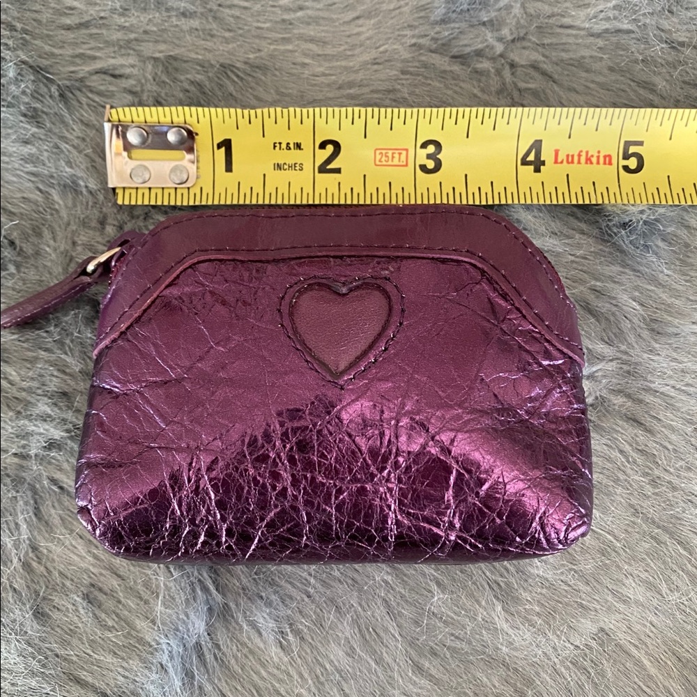 Brighton Distressed Purple Leather Coin Purse - Picture 3 of 5